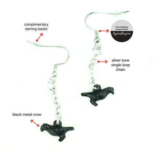 Six crows earrings black - of,